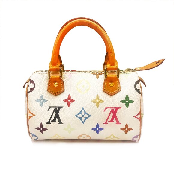 Authentic Louis Vuitton Mini Nano Speedy Monogram Multicolor Sac Bag HL White - Picture 4 of 13